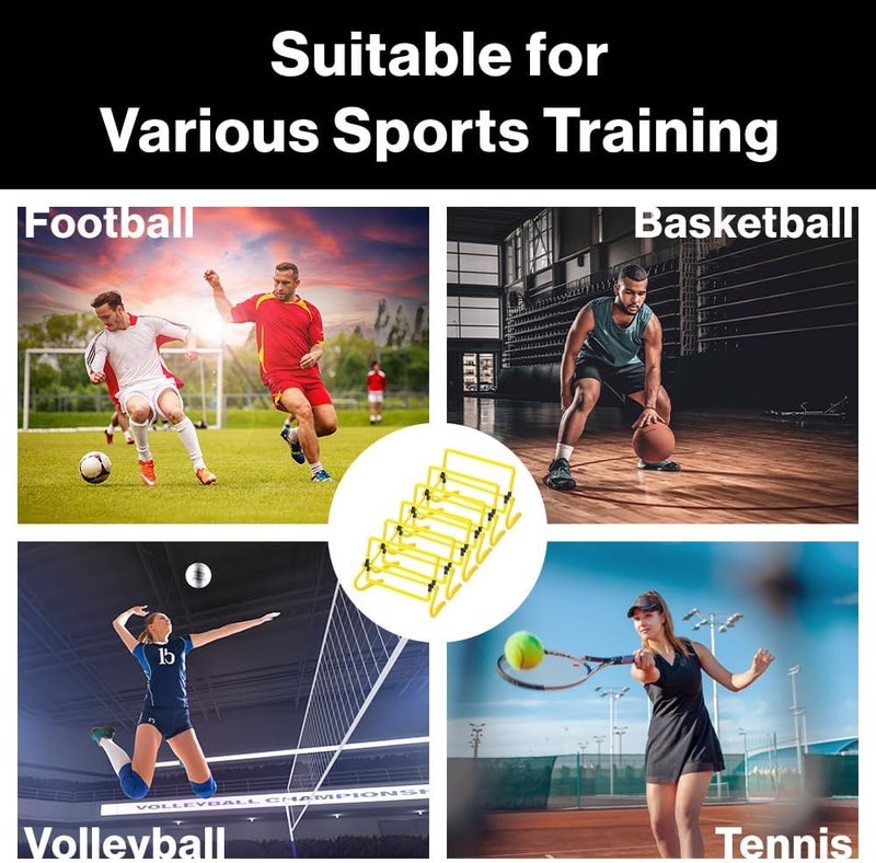 Japard 6 Pcs Agility Hurdles Speed Training Equipment, 4 Height Adjustable Setting, Soccer Training Equipment for Youth Adults - Image 5